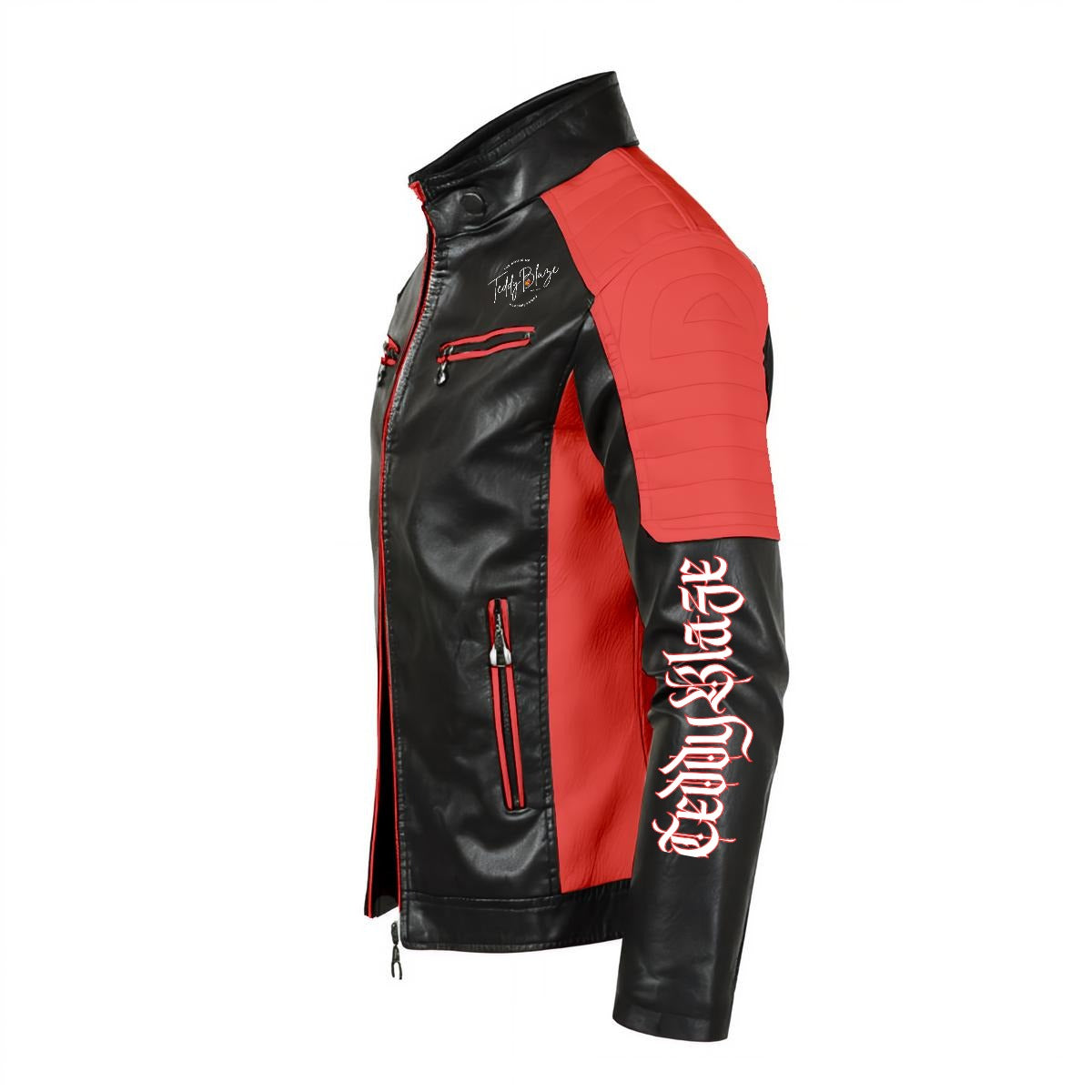 Hot Rod Color Block Faux Leather Biker Biker