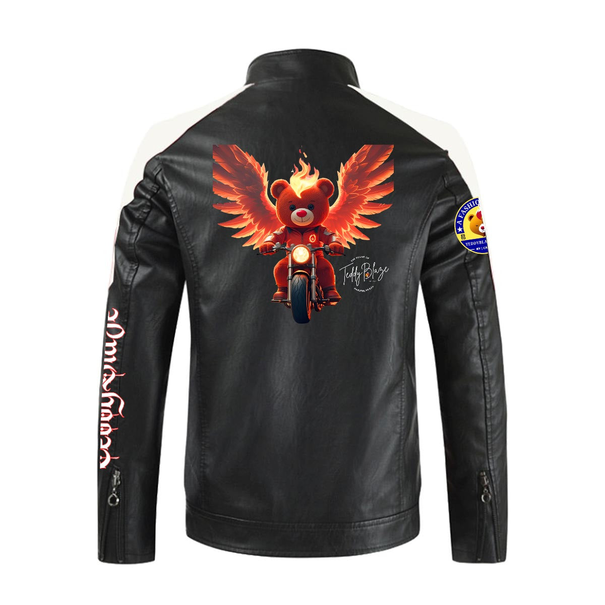 Hot Rod Color Block Faux Leather Biker Biker