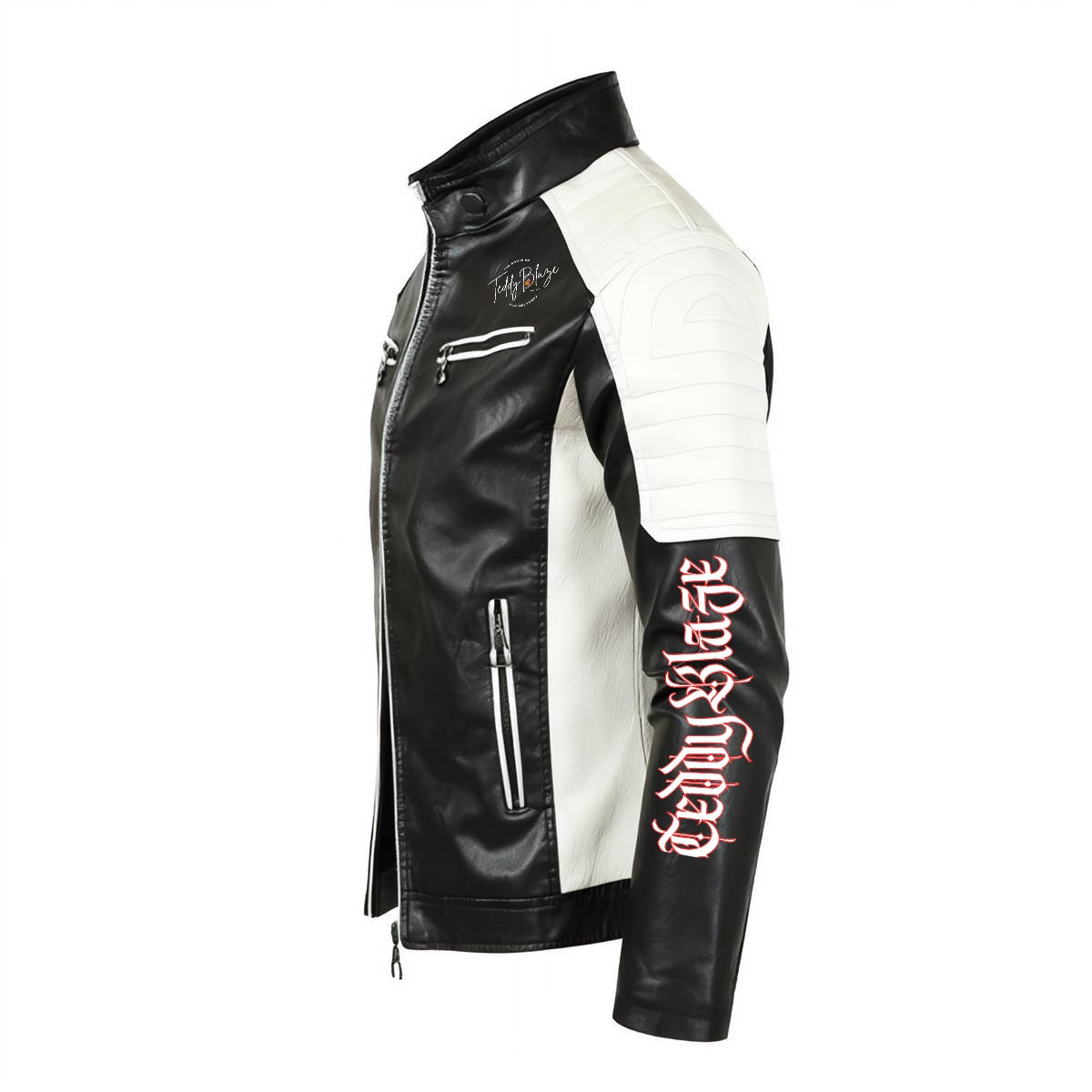 Hot Rod Color Block Faux Leather Biker Biker