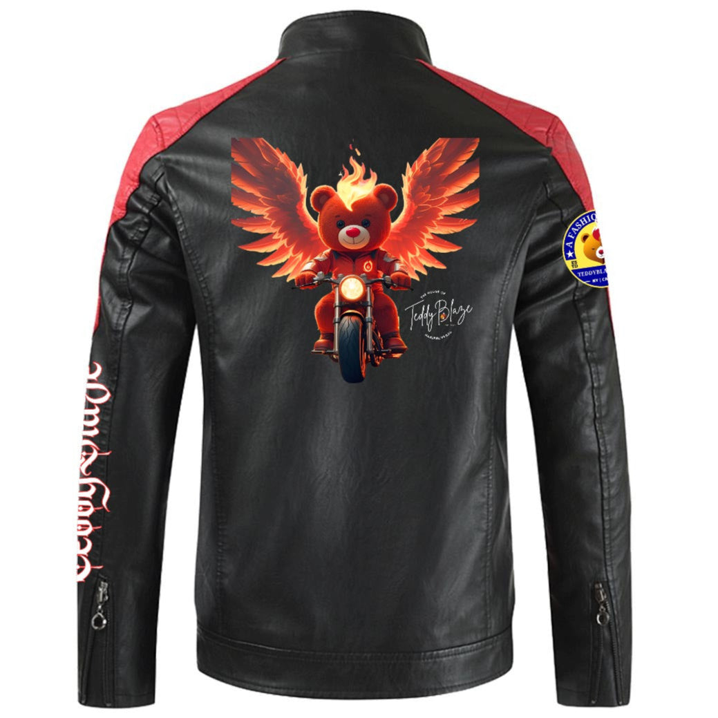 Hot Rod Color Block Faux Leather Biker Biker