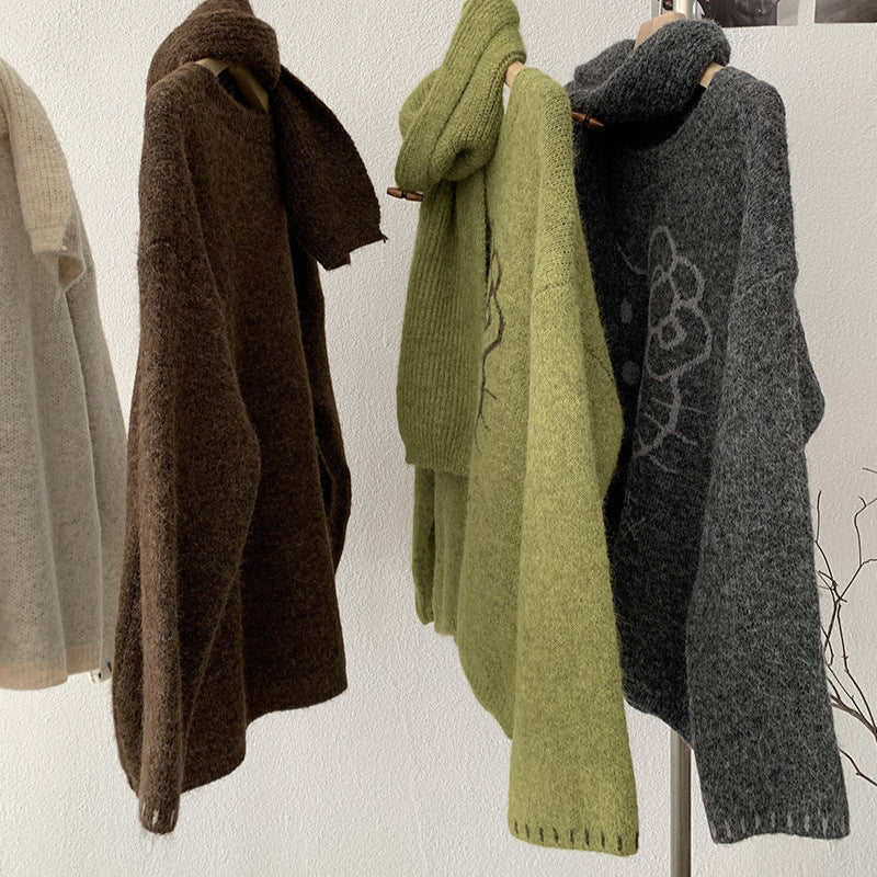 Hello Kitty Jacquard Knit Sweater + Scarf Set