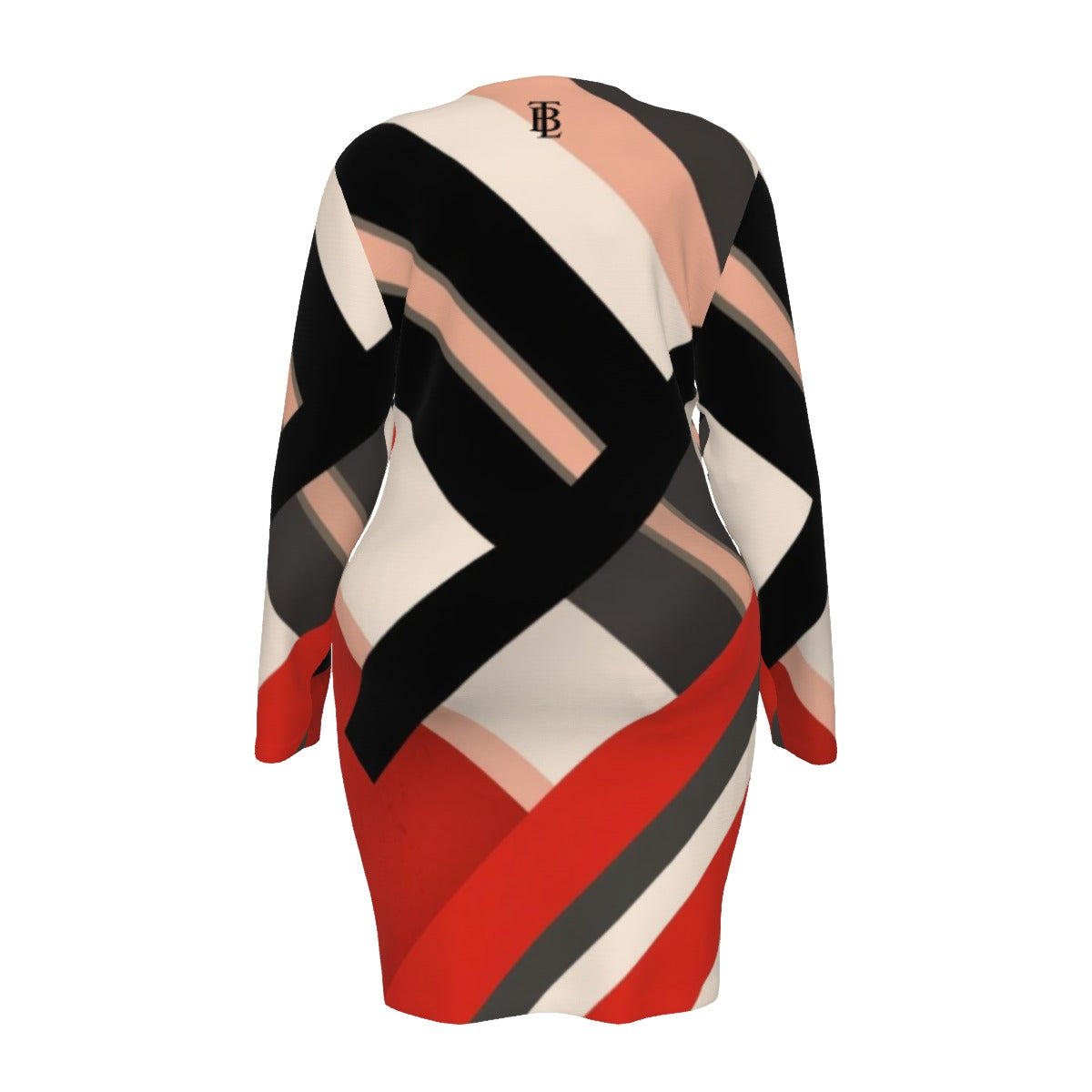 STR3 Plus Size Mesh Long Sleeve Hip Dress