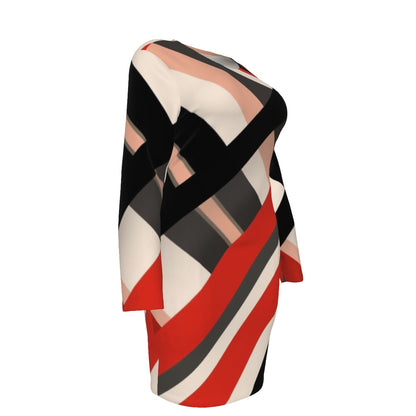 STR3 Plus Size Mesh Long Sleeve Hip Dress