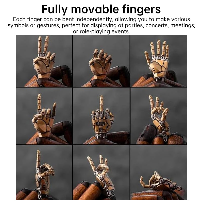 Robot Hand Pendant + Bead Necklace