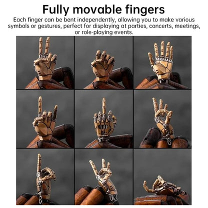 Robot Hand Pendant + Bead Necklace