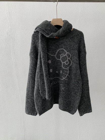 Hello Kitty Jacquard Knit Sweater + Scarf Set